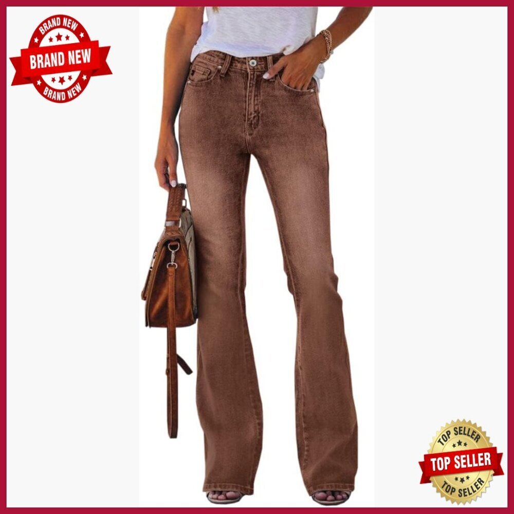 High Waisted Flare Jeans Stretch Bootcut Denim Pants Casual Wear